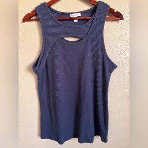 Nine West Navy Ribbed Tank Top
